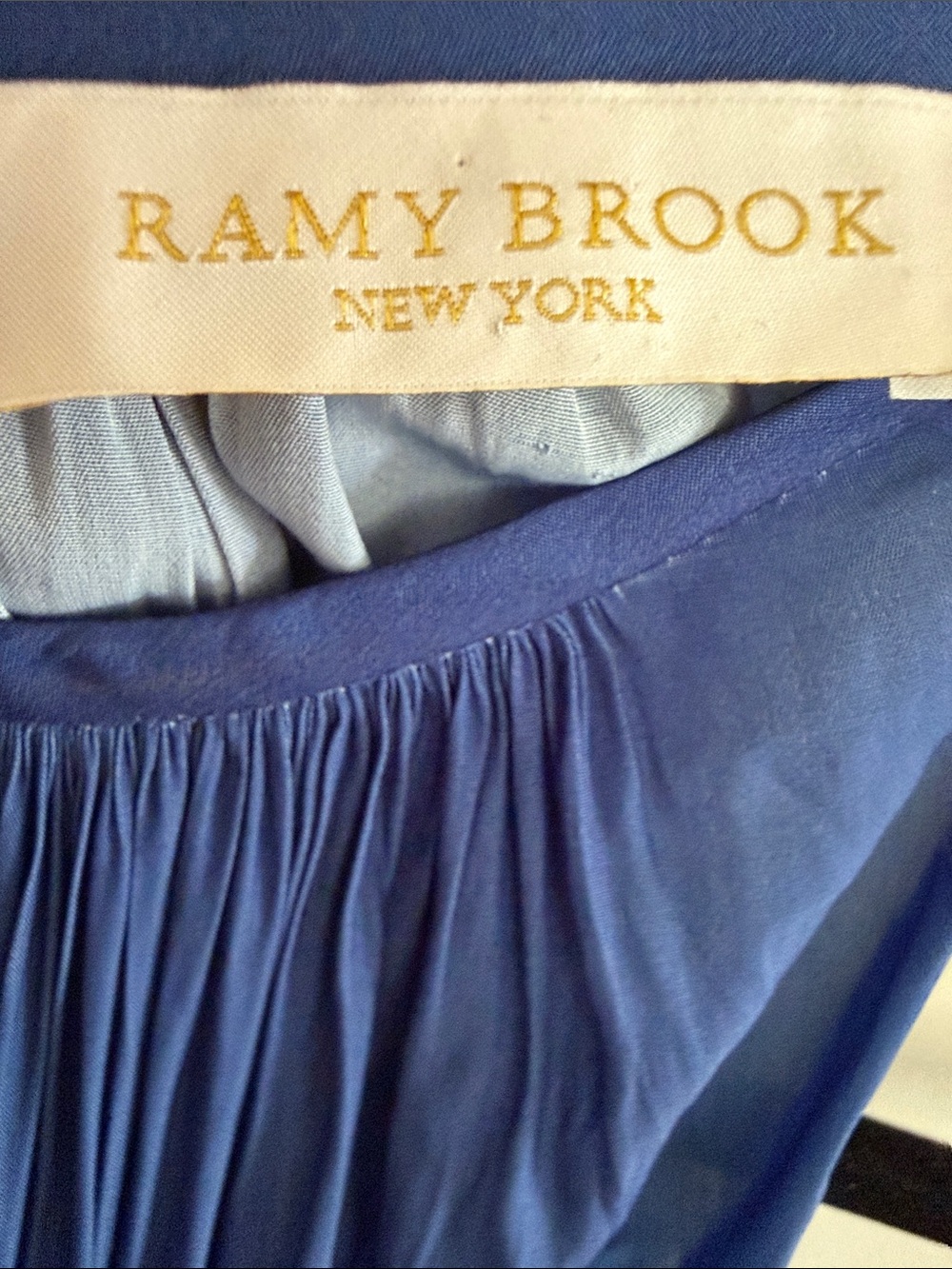 Ramy Brook New York Blue Ombre Pleated Midi Dress Halter Handkerchief Hem XS - Picture 10 of 16